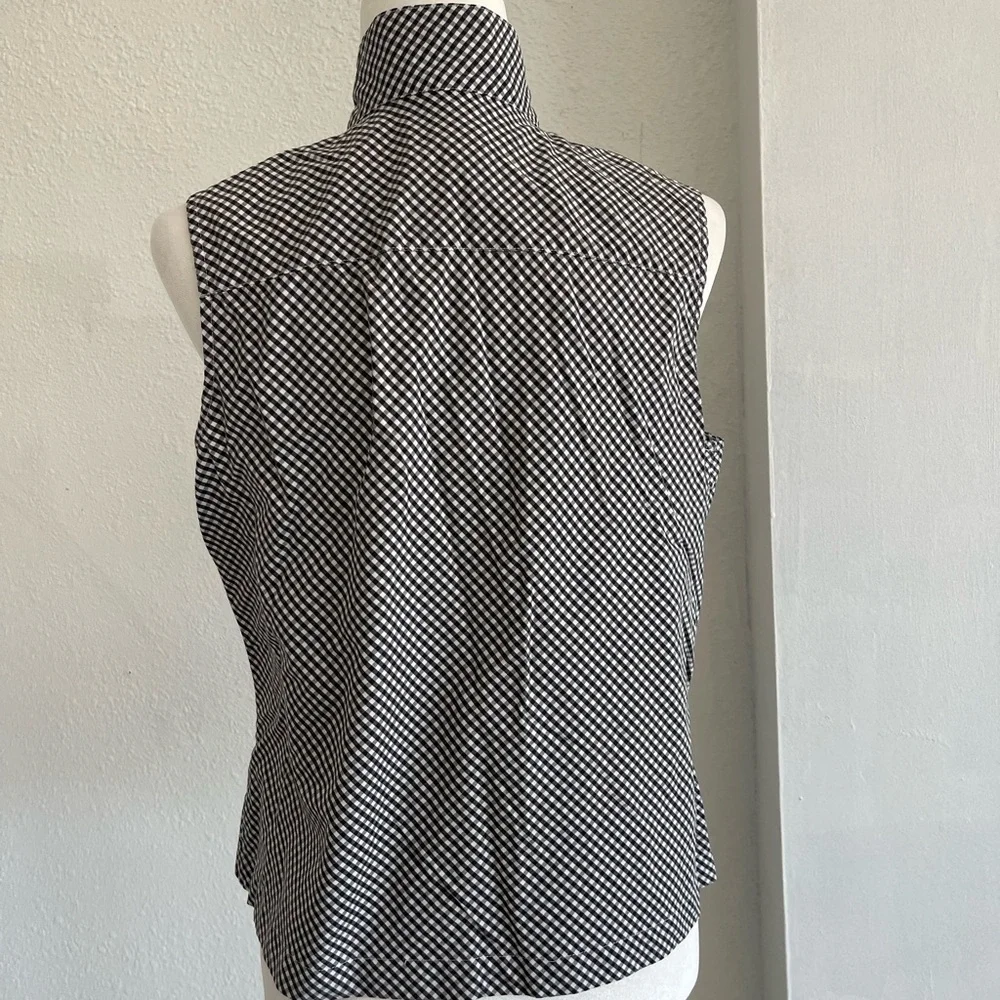Black and White Checkered Women's Blouse